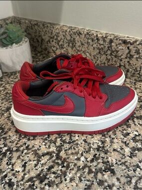 Nike Red & Gray Platform Low-Top Sneakers